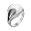 Серебряное кольцо капельной формы с контрастной вставкой с212435